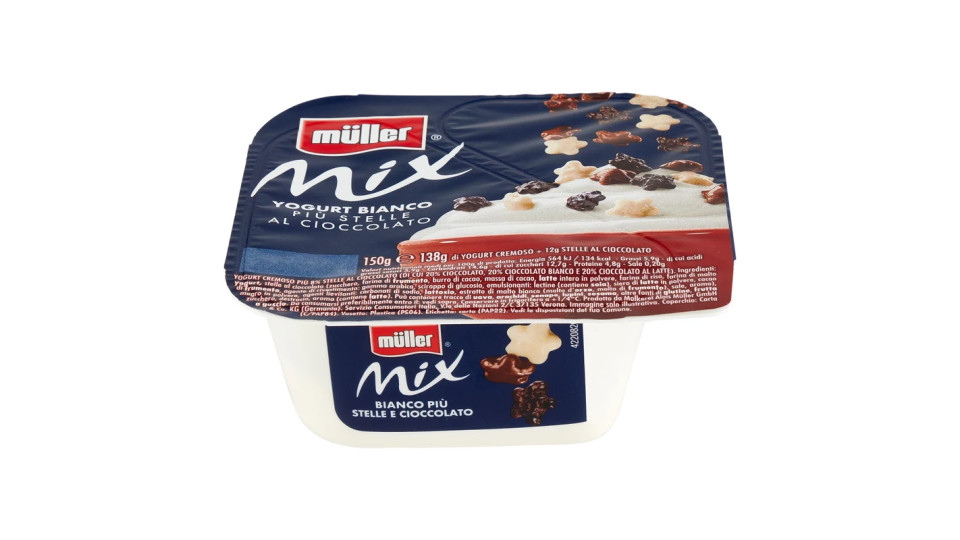 Müller Mix Yogurt bianco più stelle al cioccolato
