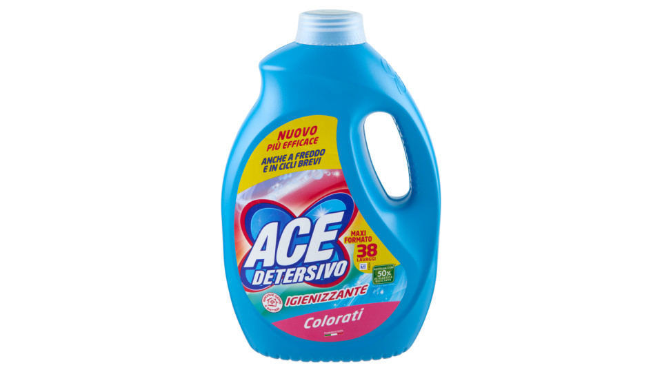 Ace Detersivo Igienizzante Colorati 38 Lavaggi 1900 ml