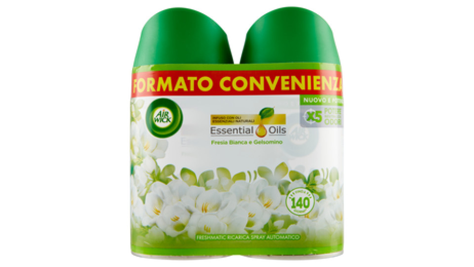 Air Wick Freshmatic Ricarica Spray Automatico, Fresia Bianca e Gelsomino, Pacco da