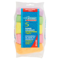 5 Panni Colorati 100% Microfibra 20 x 30