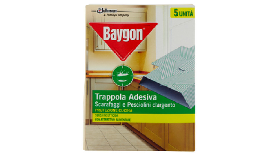 Baygon, trappola adesiva scarafaggi e pesciolini d'argento