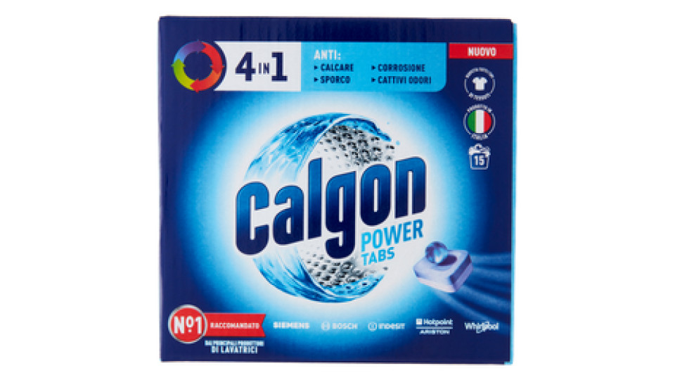 Calgon Power Tabs 4in1 Anticalcare lavatrice 15 Tabs 195 gr