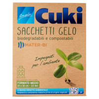 Cuki Sacchetti Gelo biodegradabili e compostabili Formato Medio 23x32 cm - 2,5 l