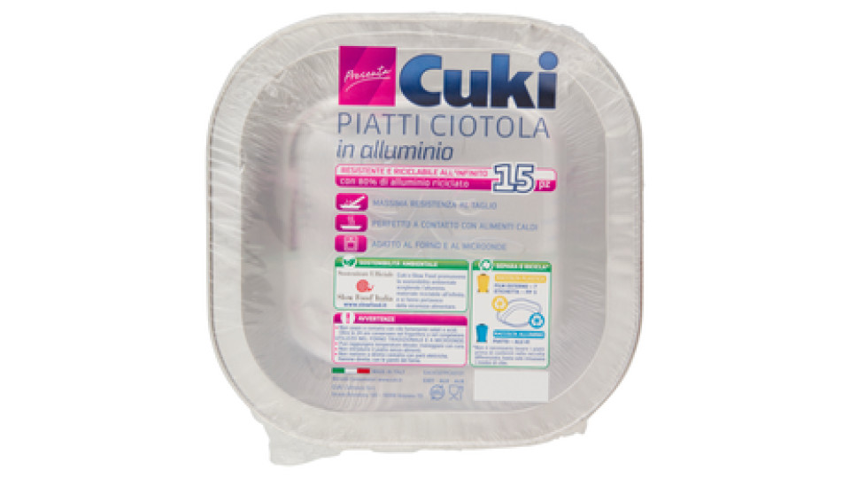 Cuki Presenta Piatti Ciotola in alluminio 15 pz