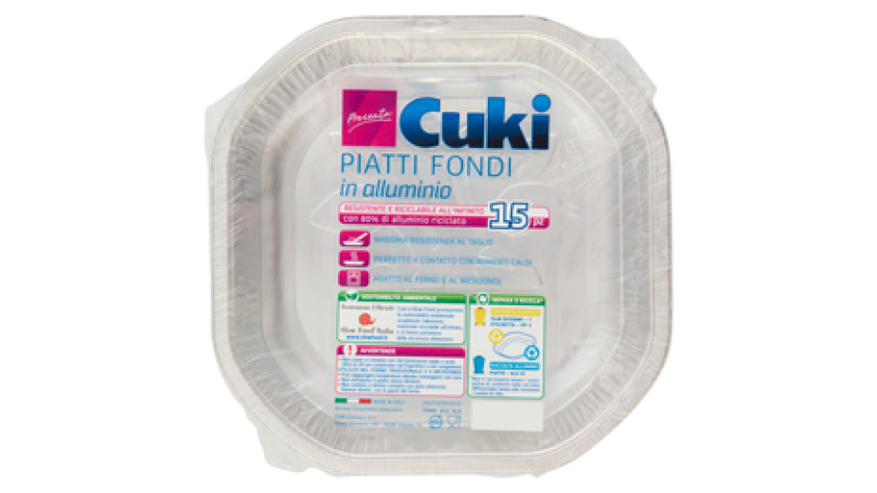 Cuki Presenta Piatti Fondi in alluminio 15 pz