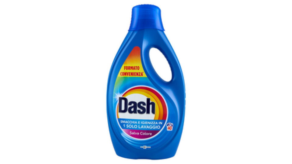 Dash Detersivo Liquido Lavatrice Salva Colore 18 Lavaggi + 2 Gratis =