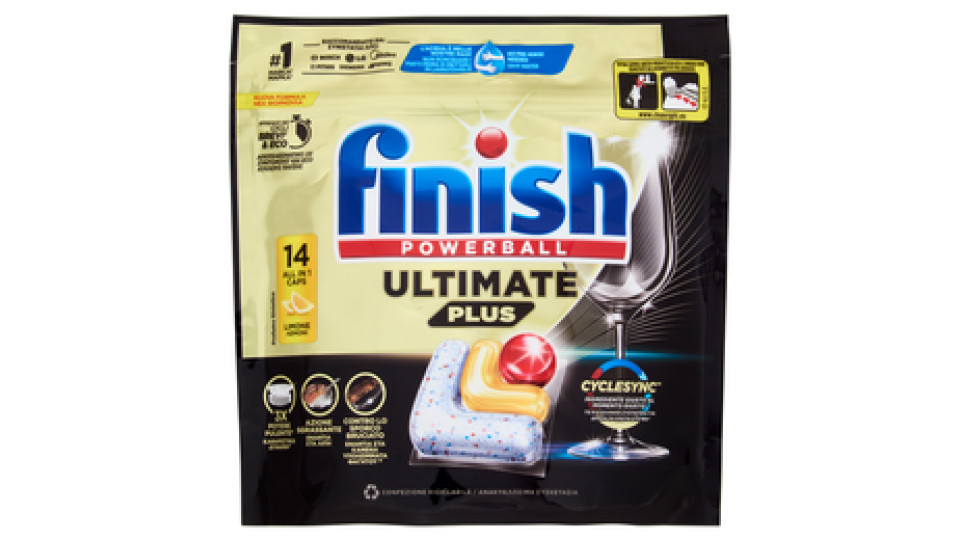 Finish Ultimate Plus All In One Lemon pastiglie lavastoviglie 14 lavaggi 170,8 g