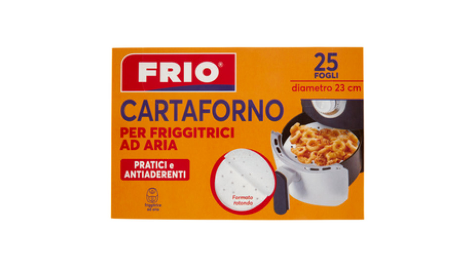 Frio Cartaforno per Friggitrice ad Aria diametro 23 cm 25 Fogli