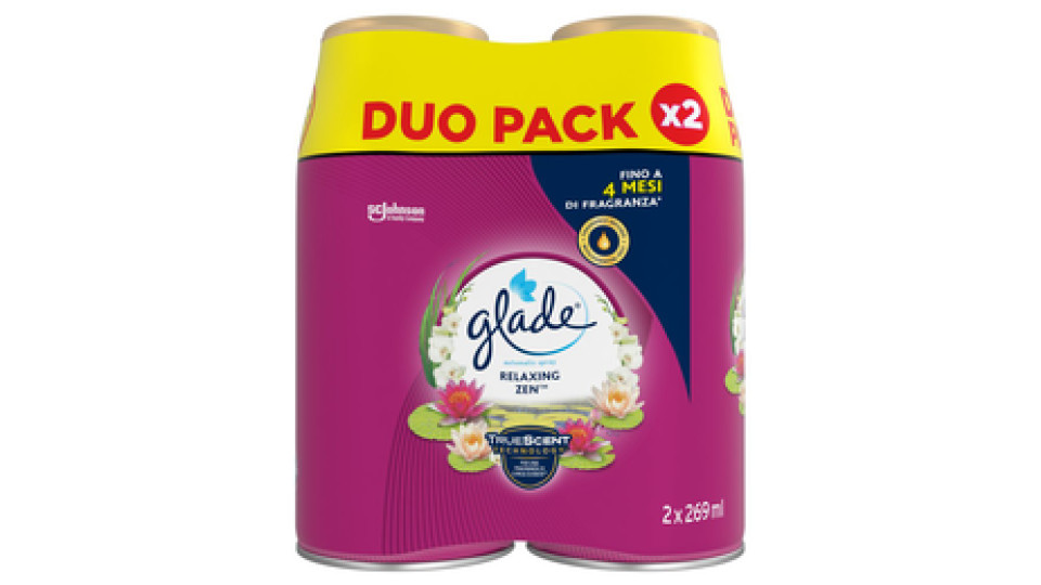Glade Automatic Spray Base con Ricarica, Profumatore per ambienti, Fragranza Relaxing Zen 269ml