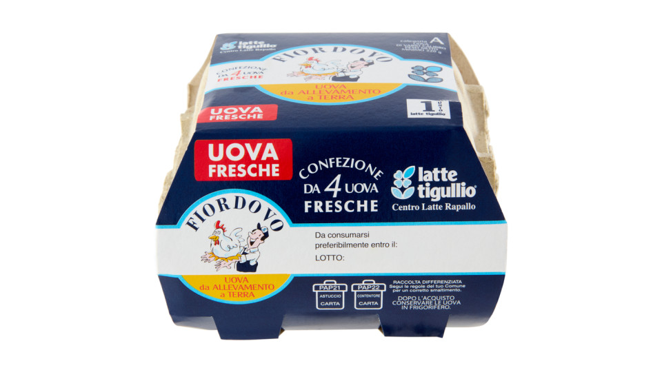 latte tigullio Fiordovo Uova da Allevamento a Terra 6 Uova Fresche