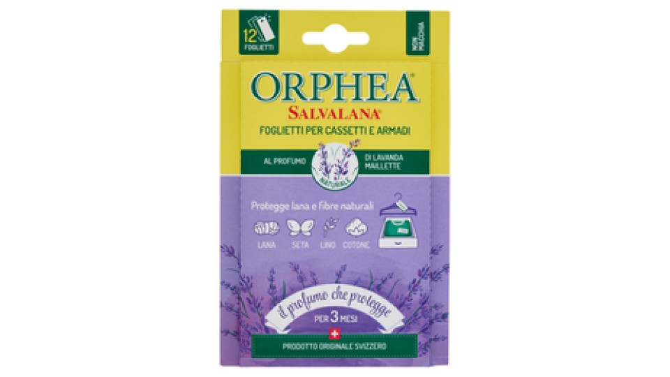 Orphea Salvalana Foglietti Per Cassetti E Armadi Al Profumo Di Lavanda Maillette