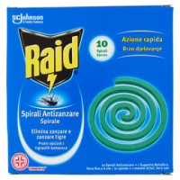 Raid Spirali Antizanzare - 10 pezzi, 1 Supporto Metallico