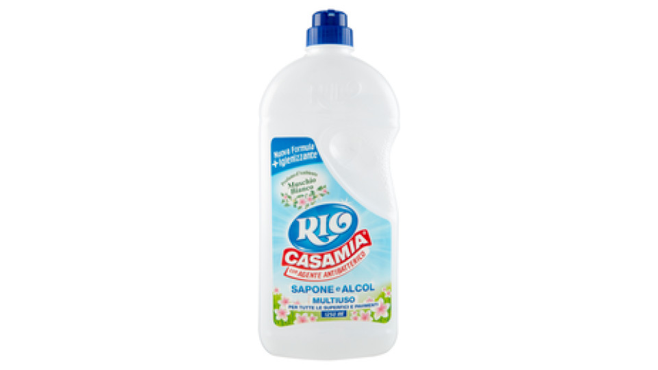 Rio Casamia con Agente Antibatterico Sapone e Alcol Multiuso Profumo Muschio Bianco 1250 ml