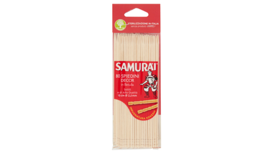 Samur�i Spiedini Decor in Betulla Impugnatura Kokeshi 15 cm � 2,2 mm