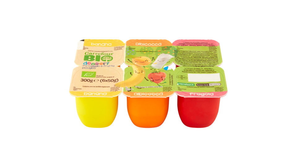 Carrefour Kids Dessert formaggio e frutta Fragola, Albicocca, Banana