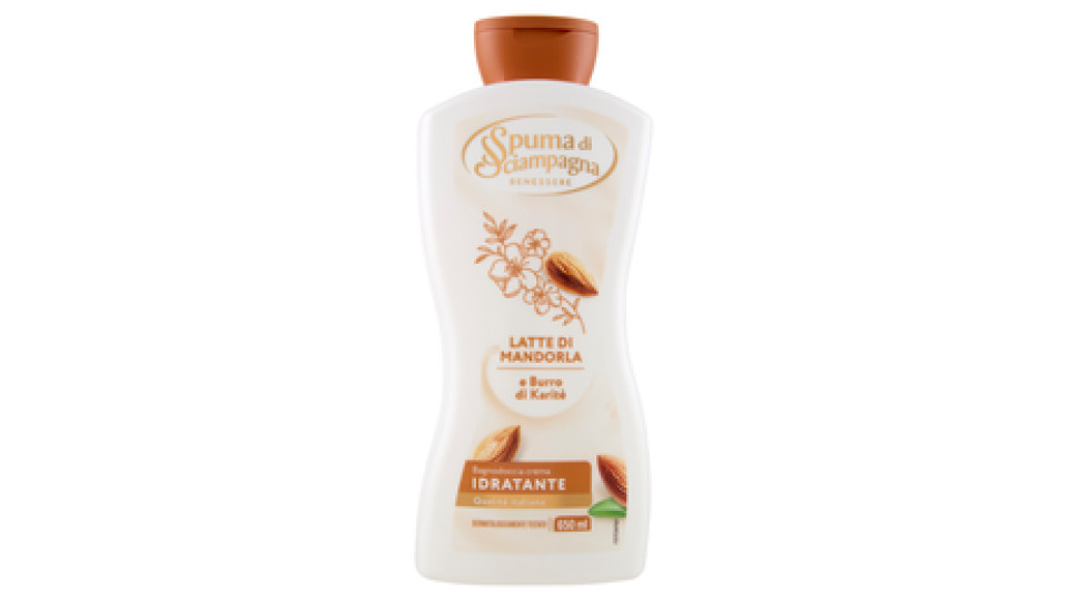 Spuma di Sciampagna Benessere Idratante Bagnodoccia Crema Latte di Mandorla e Burro di Karité