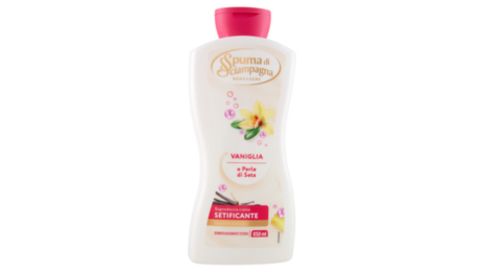 Spuma di Sciampagna Benessere Setificante Bagnodoccia Crema Perle di seta e Vaniglia