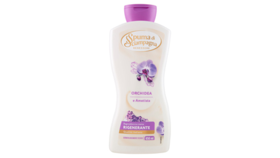 Spuma di Sciampagna Benessere Rigenerante Bagnodoccia Crema Ametista e Orchidea