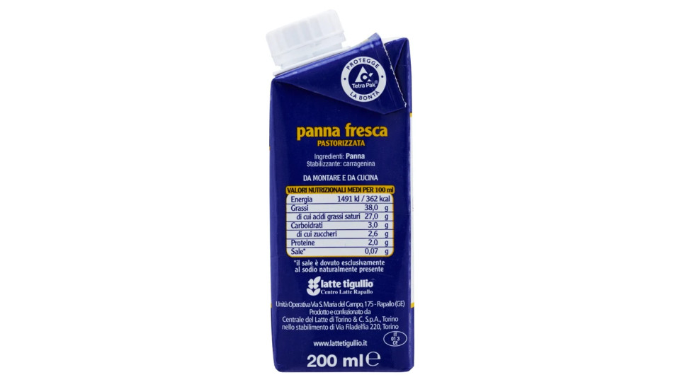 latte tigullio panna fresca pastorizzata