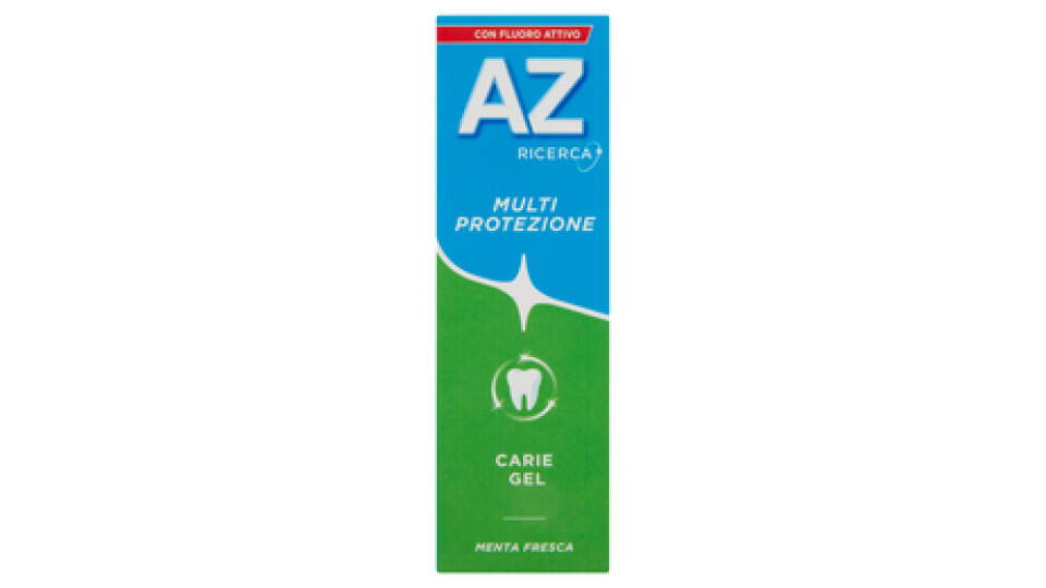 AZ, Ricerca Multi Protezione carie gel + fluoro attivo dentifricio