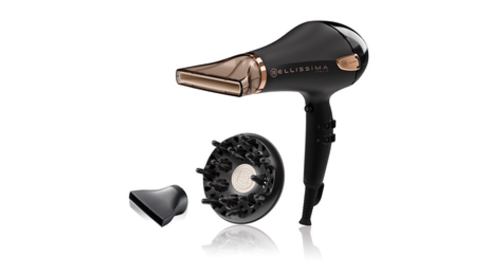 Imetec Bellissima My Pro Ceramic P5 3800 Asciugacapelli Professionale per Capelli Morbidi e Luminosi, Tecnologia Ceramica, 2300 W, Convogliatore Ultrastretto, Diffusore, Tecnologia Ioni