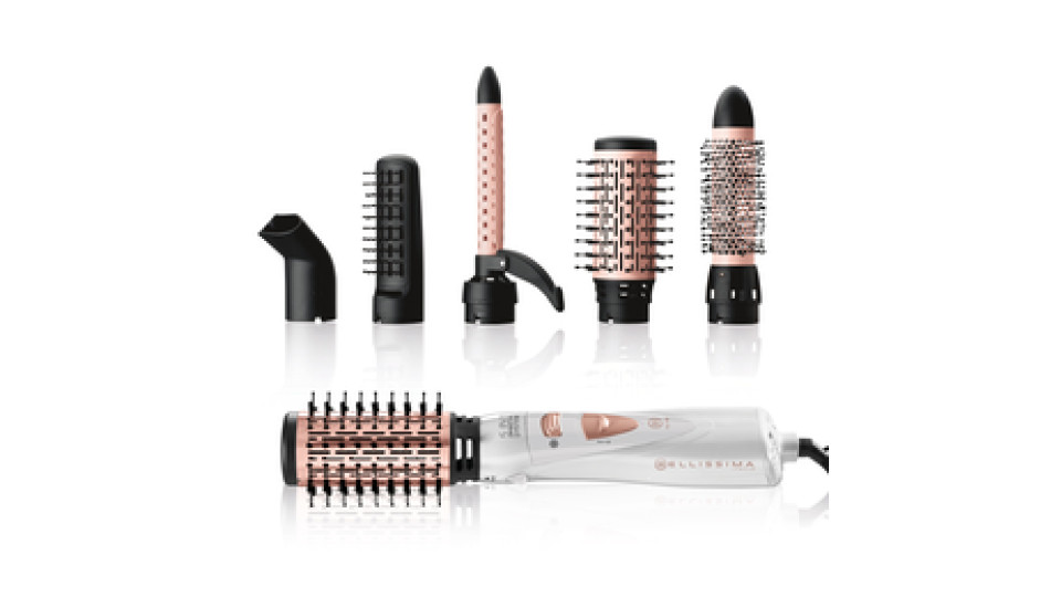 Imetec Bellissima My Pro GH18 1100 Modellatore ad Aria, Rivestimento spazzole in Ceramica, 5 Accessori per Realizzare Capelli Lisci e Luminosi, a Onde morbide o Ricci Stretti