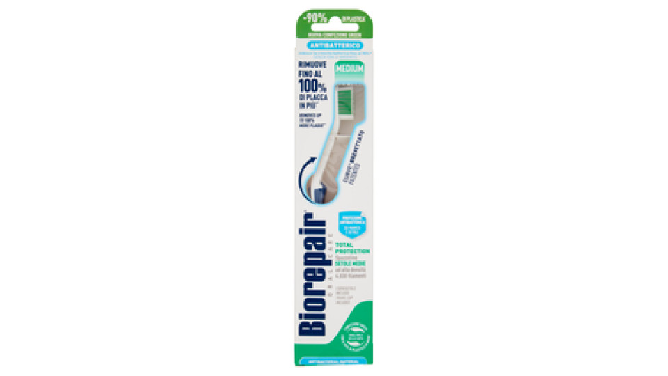 Biorepair Curve Total Protection Spazzolino Setole Medie Antibatterico