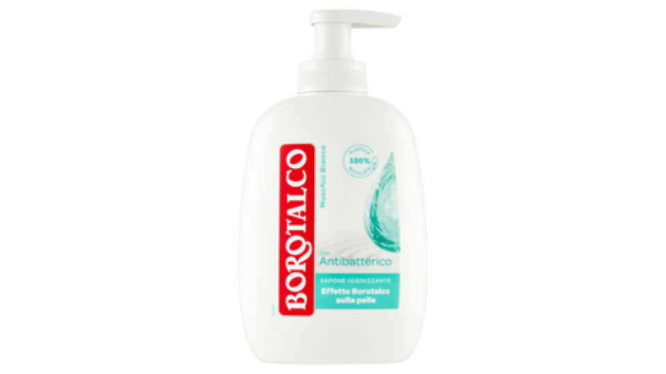 Borotalco Muschio Bianco con Antibatterico Sapone Igienizzante 250 ml