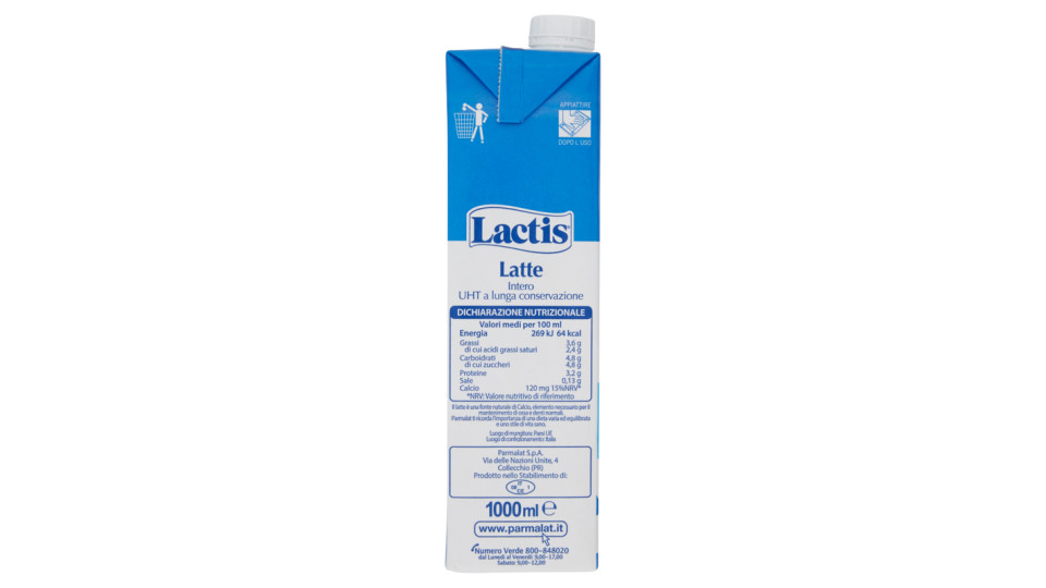 Lactis Latte Intero UHT a Lunga Conservazione