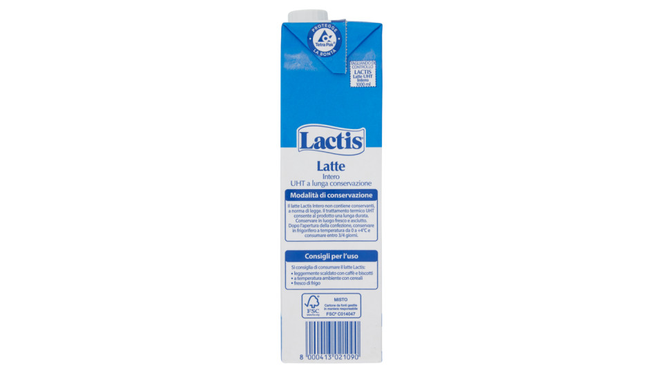 Lactis Latte Intero UHT a Lunga Conservazione