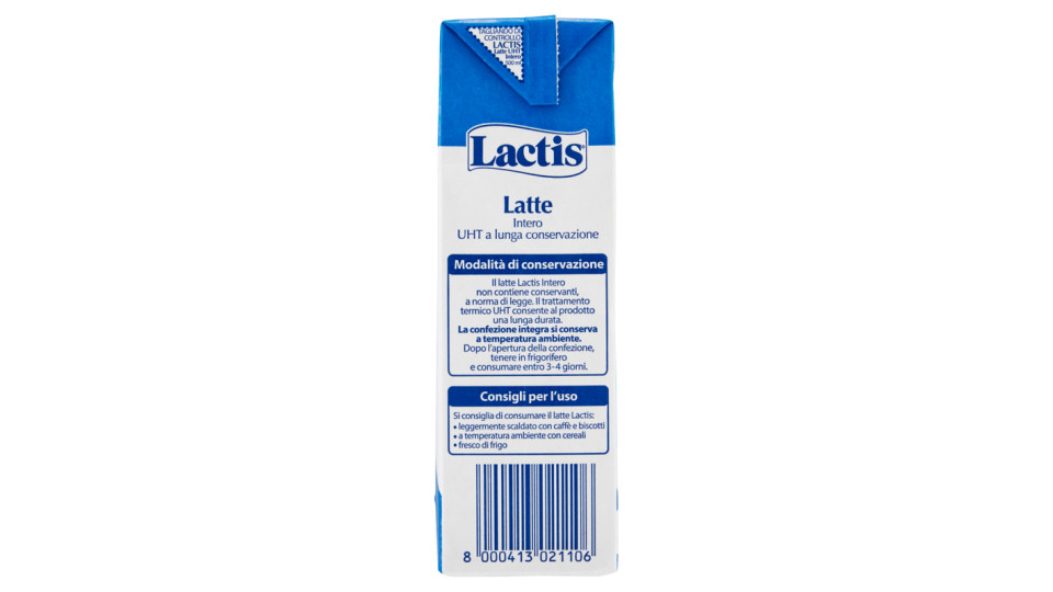 Lactis Latte Intero UHT a Lunga Conservazione
