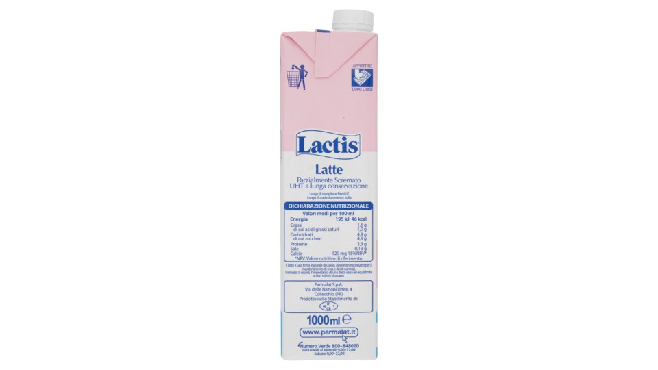 Lactis Latte Parzialmente Scremato UHT a Lunga Conservazione