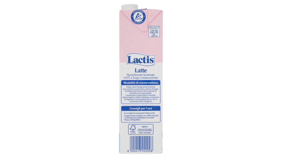 Lactis Latte Parzialmente Scremato UHT a Lunga Conservazione
