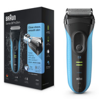 Braun Series 3 ProSkin 3040s Wet & Dry Rasoio Elettrico Ricaricabile, Rasoio da Barba per Uomo, Blu