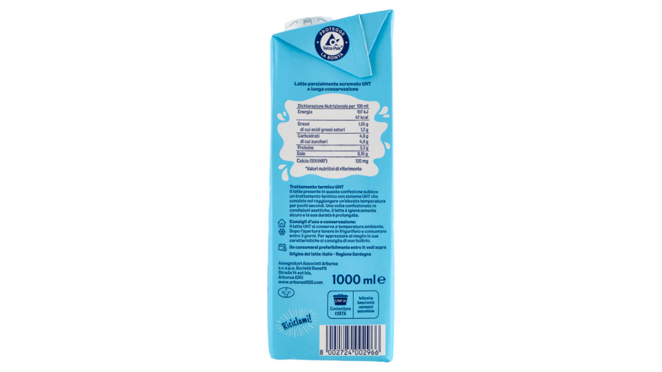 Arborea Latte Scremato UHT a lunga conservazione
