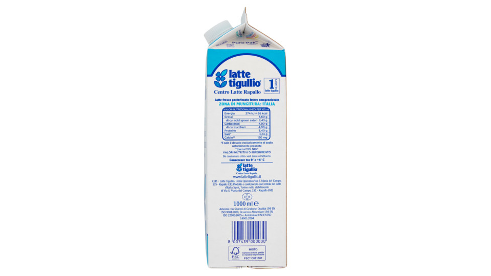 latte tigullio latte fresco pastorizzato Intero