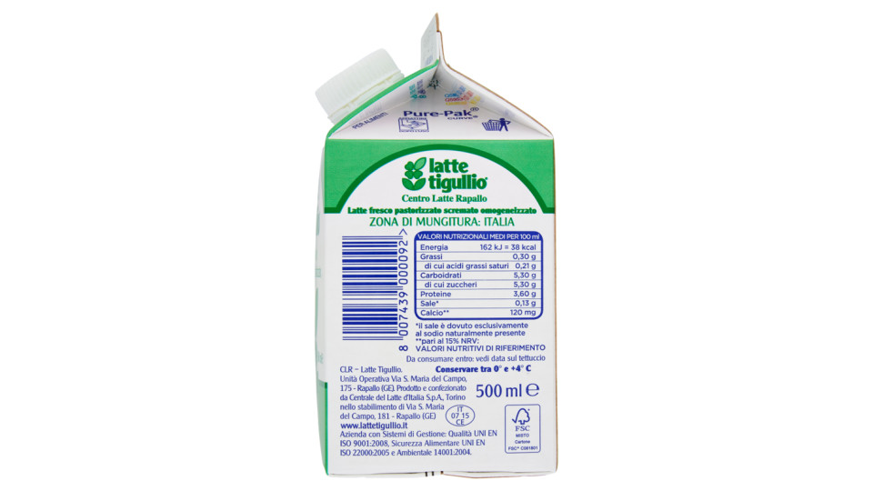 latte tigullio latte fresco pastorizzato Scremato