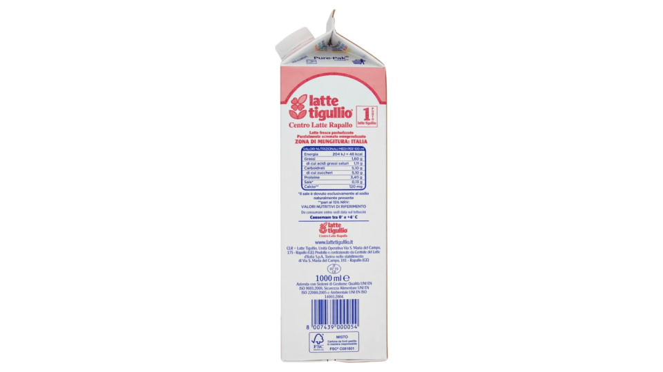 latte tigullio latte fresco pastorizzato Parzialmente Scremato