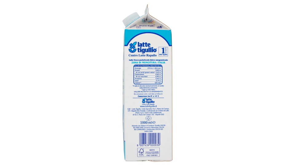 latte tigullio latte fresco pastorizzato Intero