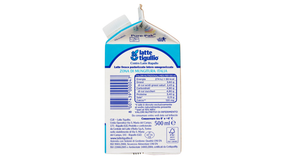 latte tigullio latte fresco pastorizzato Intero