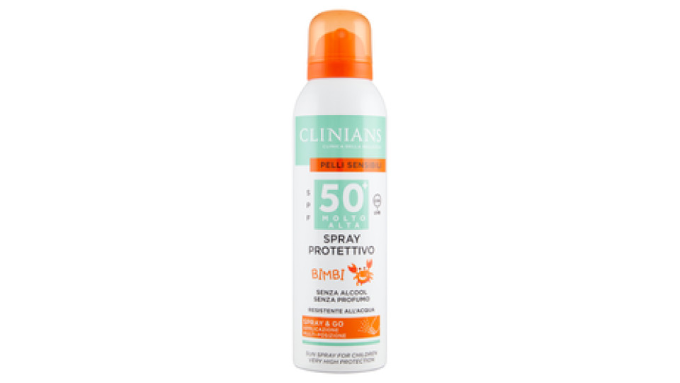 Clinians Pelli Sensibili Spray Protettivo Bimbi SPF 50 Molto Alta