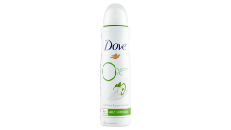 Dove, 0% Aluminium Salts cucumber & green tea scent deodorante spray