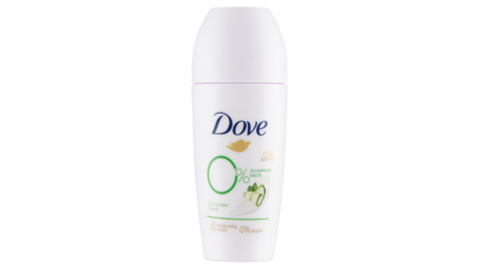 Dove 0% aluminium salts deodorant cucumber & green tea scent