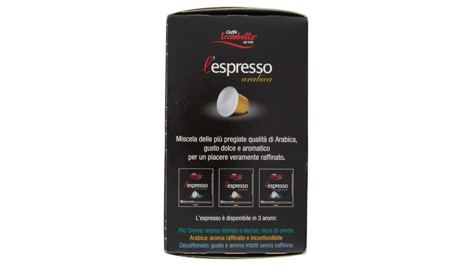 Caffè trombetta l'espresso arabica 10 Capsule