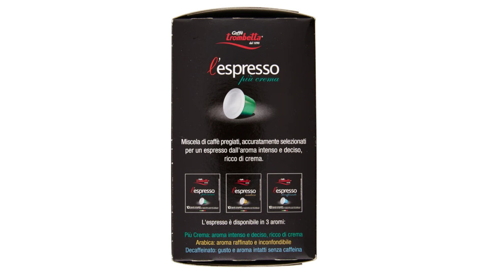 Caffè trombetta l'espresso più crema 10 Capsule