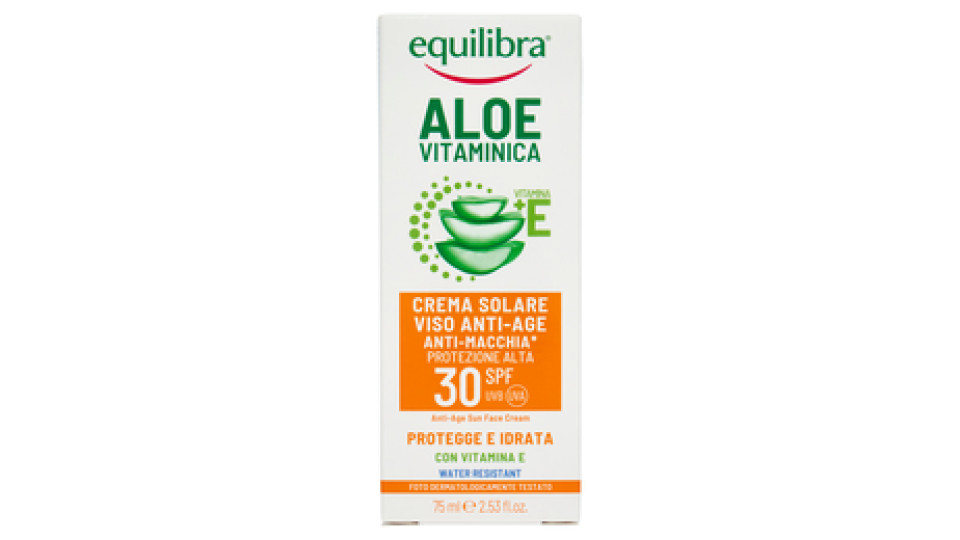 Aloe Crema Solare Viso Spf 30 Uvb Protezione Alta Anti-age