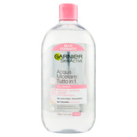 Garnier Acqua Micellare Pelli Sensibili Tutto in 1, Strucca, Deterge e Idrata senza Risciaquo - 700 ml, Confezione da 1