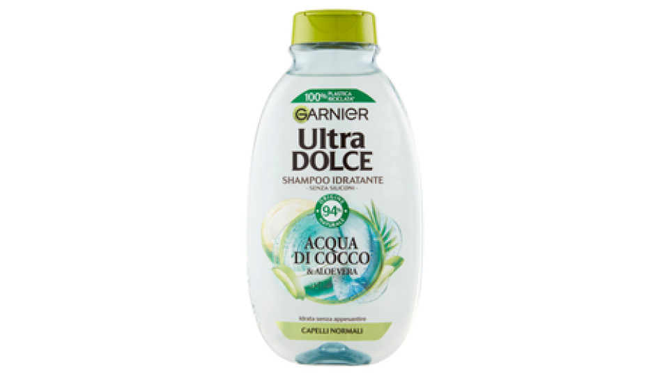 Garnier Ultra Dolce Acqua di Cocco e Aloe Vera - Shampoo Idratante per capelli secchi