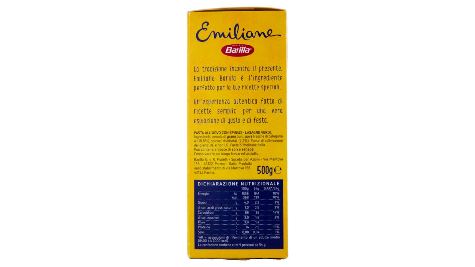 Barilla Emiliane Lasagne Verdi