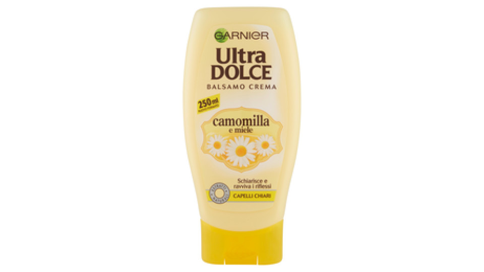 Garnier Ultra Dolce Balsamo all'Estratto di Camomilla e Miele per Capelli Chiari, Senza Parabeni, Estratti Naturali, 250 ml [Confezione da 2]